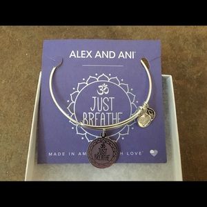 Alex and Ani Just Breathe Charm Bangle Bracelet